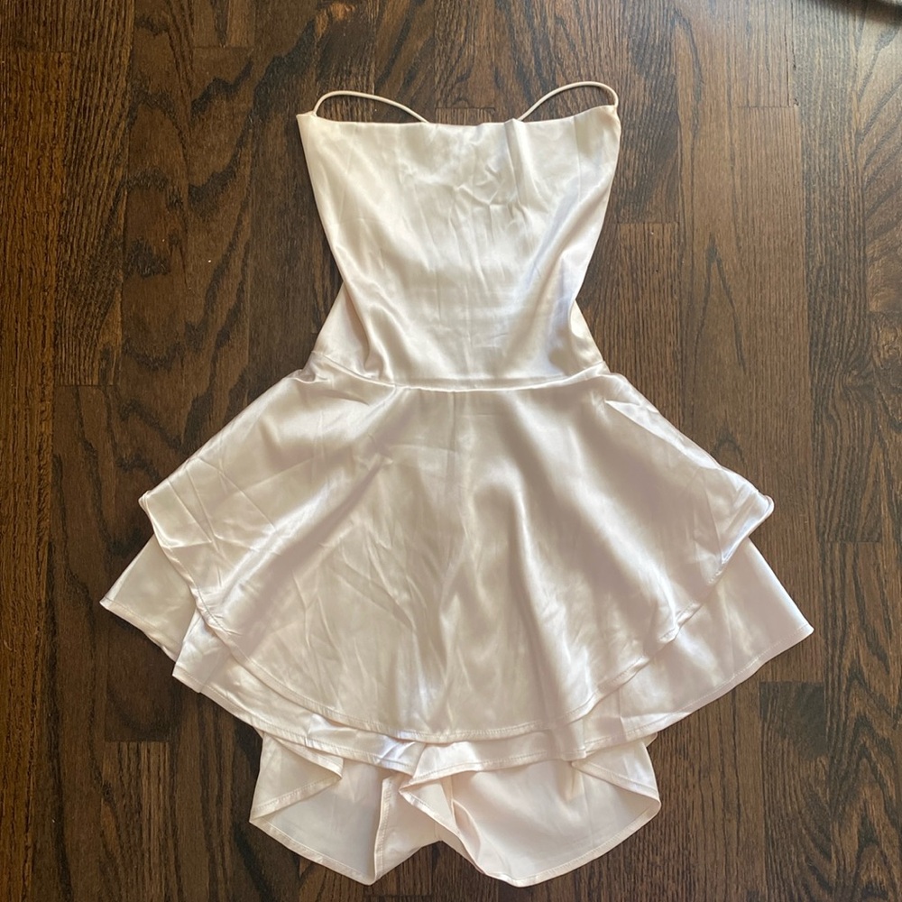 Backless silk homecoming dress